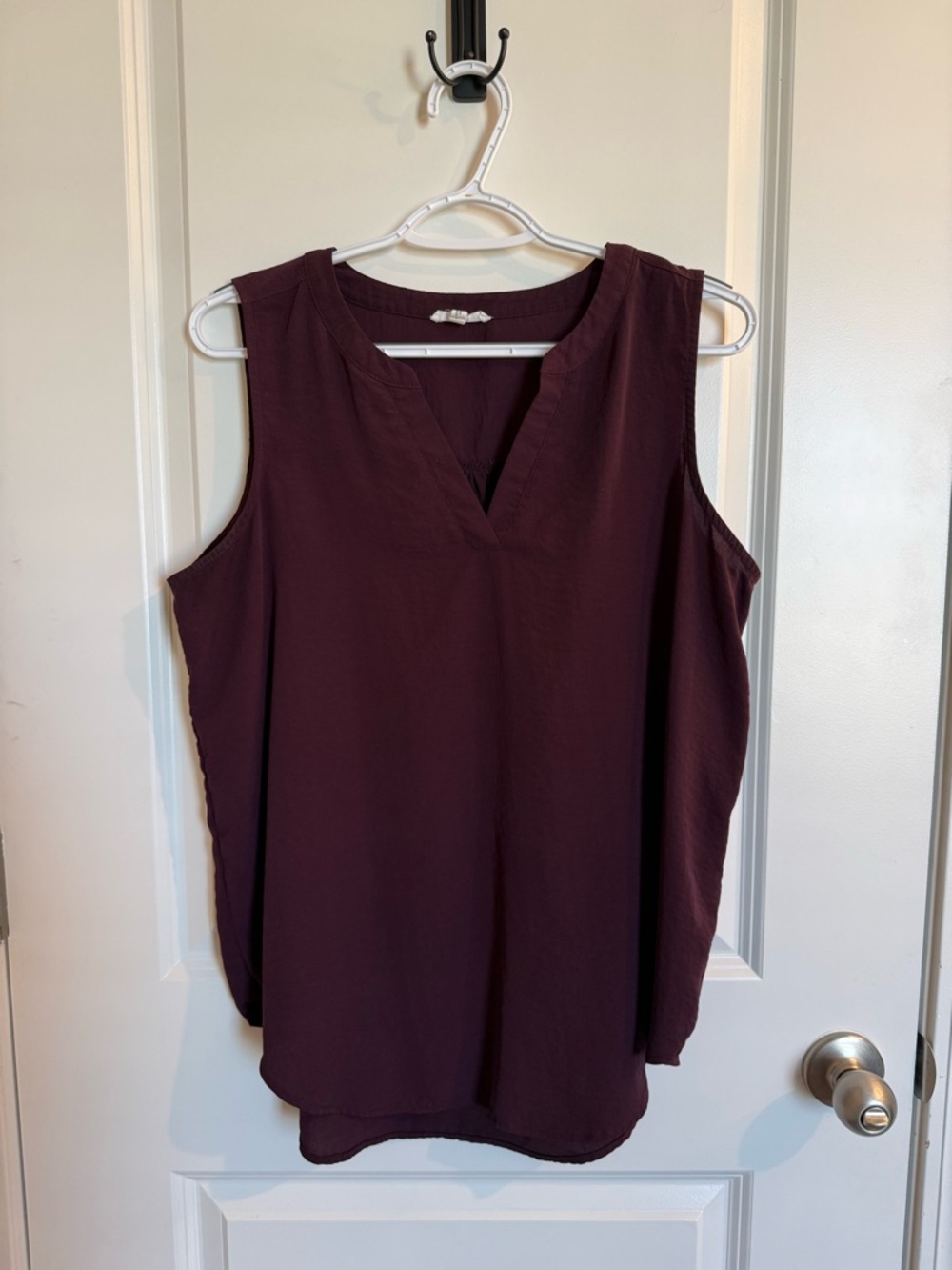 Maurices Atwood Sleeveless V-Neck Blouse in Plum
